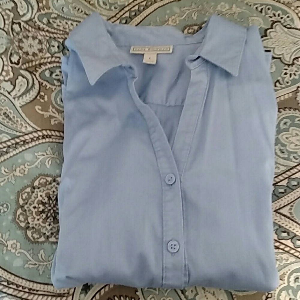 Dana Buchman button down 3/4 sleeve top